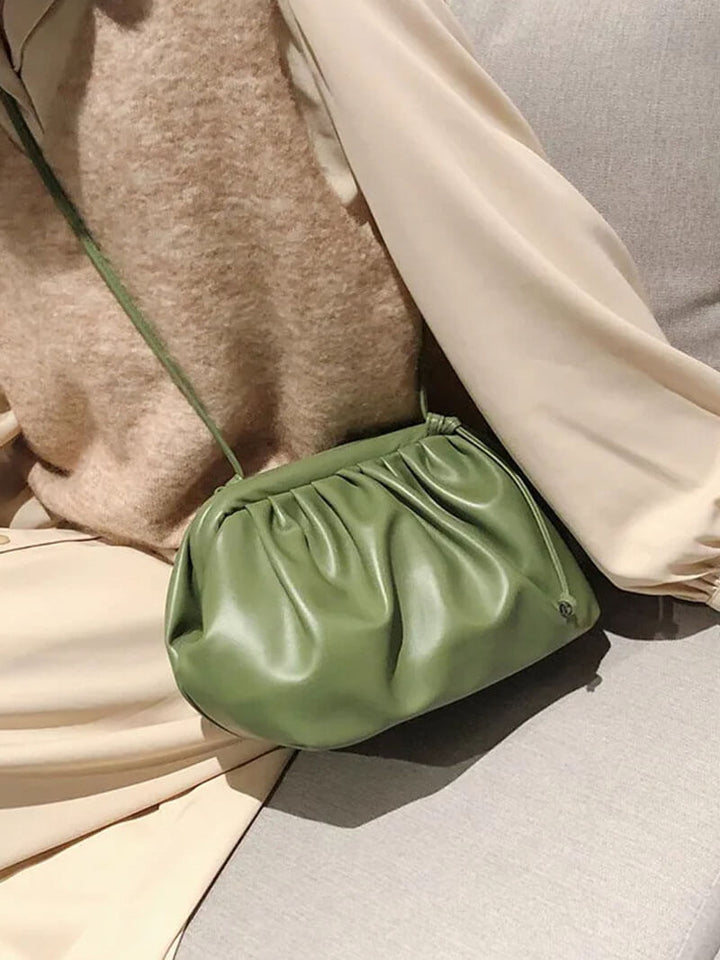 Sac bandoulière pour femmes en cuir vegan – Élégant sac dumpling