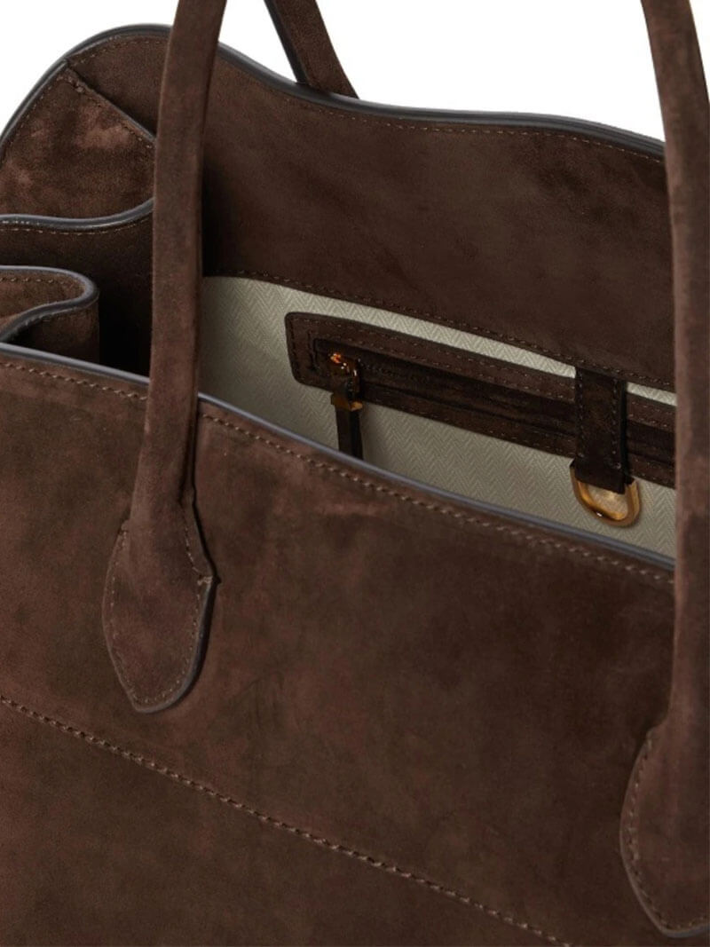Große Damen Shopper Tasche – Strukturierte Schultertasche Wildleder/Leder