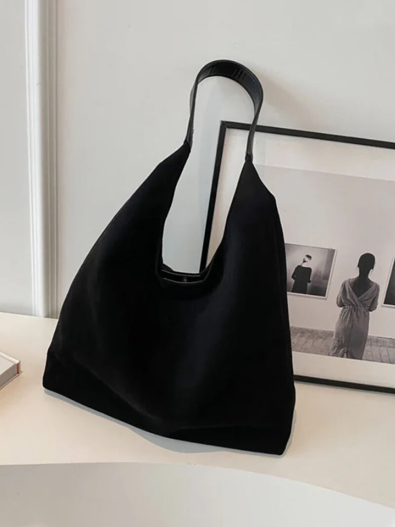 Élégante sac en daim vegan – Grand sac à bandoulière