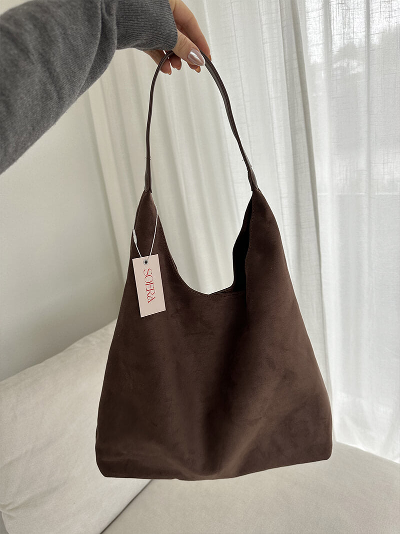 Élégante sac en daim vegan – Grand sac à bandoulière