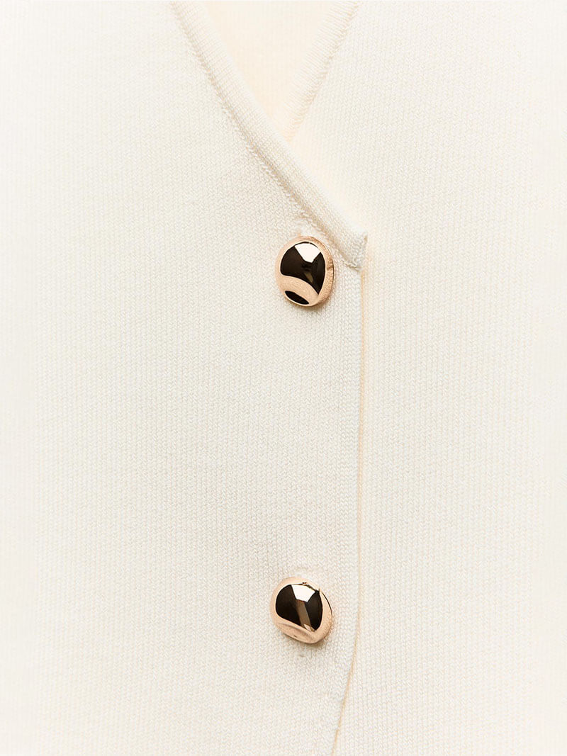 Vest top with V-neck – soft stretch, Stockholm chic