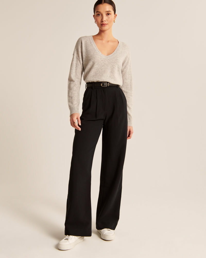 Women's fabric pants elegant cut comfortable
