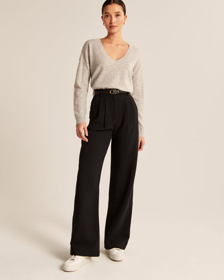 Women's fabric pants elegant cut comfortable