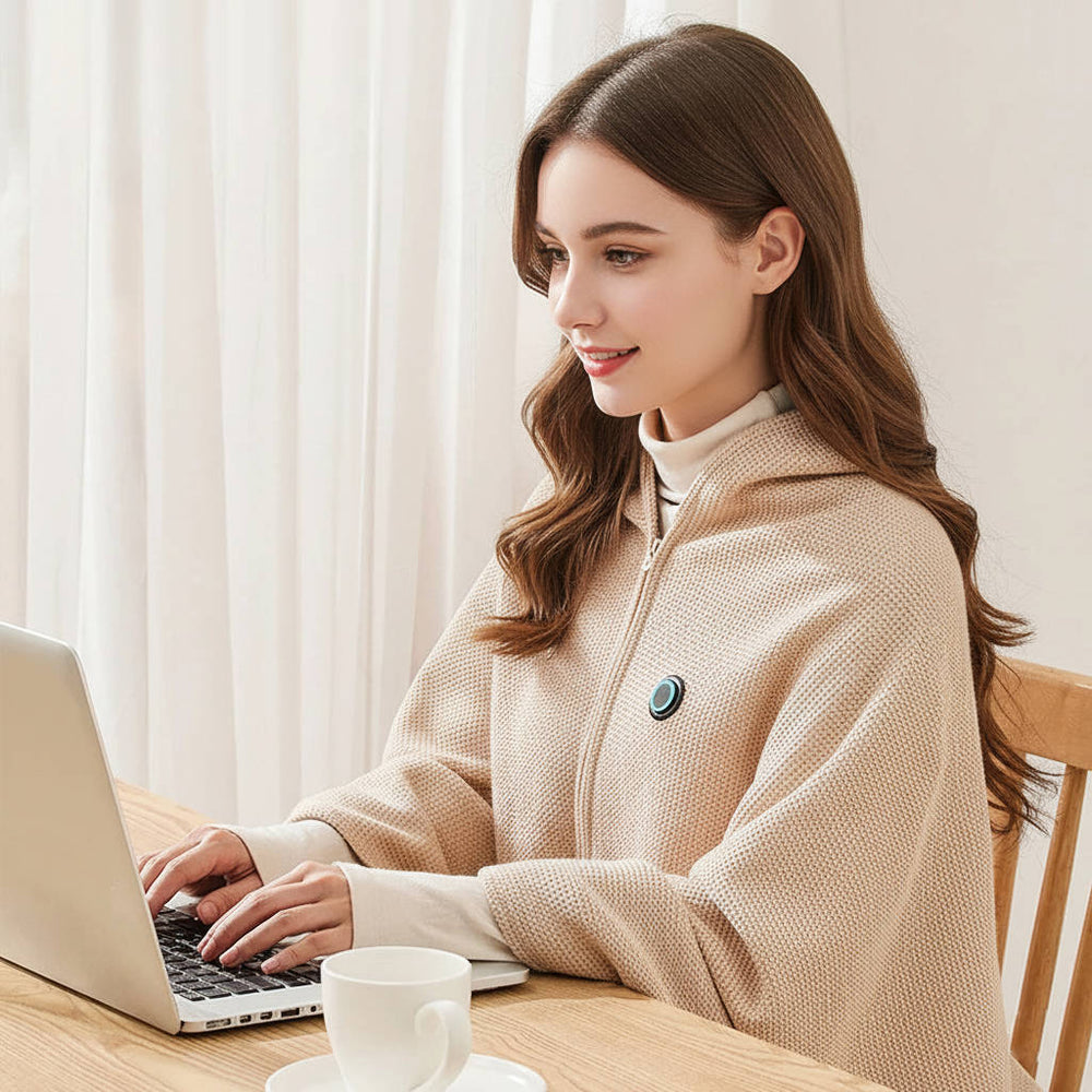 Tragbare Beheizte Schaldecke Mit 3 Heizstufen, Schnelle Erwärmung, USB-C, Ideal Für Zuhause Und Unterwegs 1