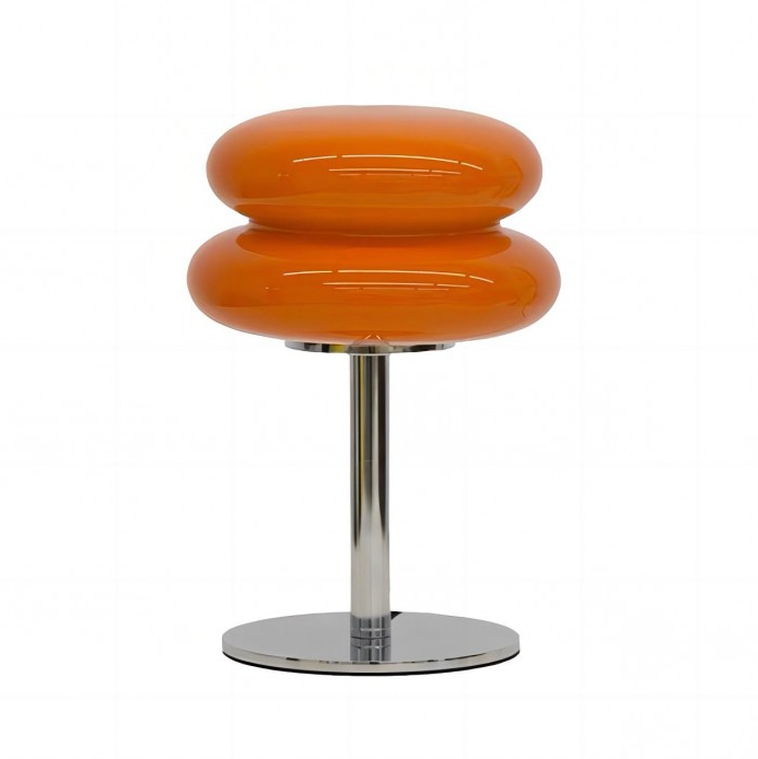 Umberto – Elegante Italienische Tischlampe aus Glas im Bauhaus-Design, Dimmbare LED Tischleuchte 0