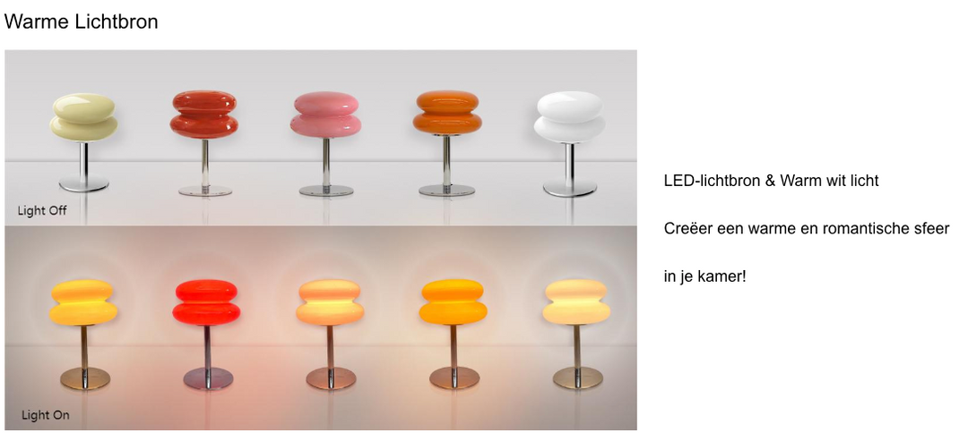 Umberto – Elegante Italienische Tischlampe aus Glas im Bauhaus-Design, Dimmbare LED Tischleuchte 2