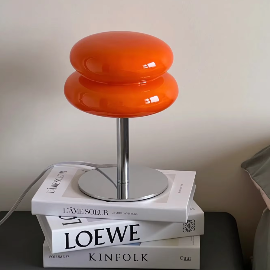 Umberto – Elegante Italienische Tischlampe aus Glas im Bauhaus-Design, Dimmbare LED Tischleuchte 4