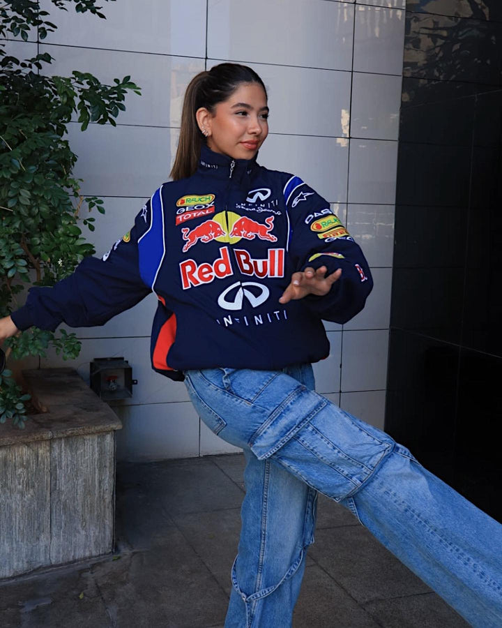 Unisex racing jacket high-quality materials retro style