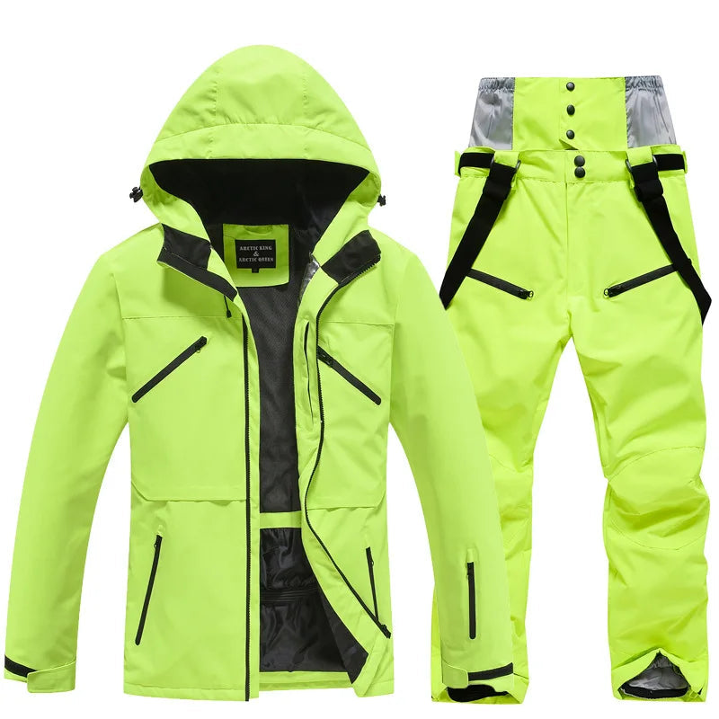 Unisex Skianzug Set aus Hochwertigen Wetterfesten Stoffen Sportlich