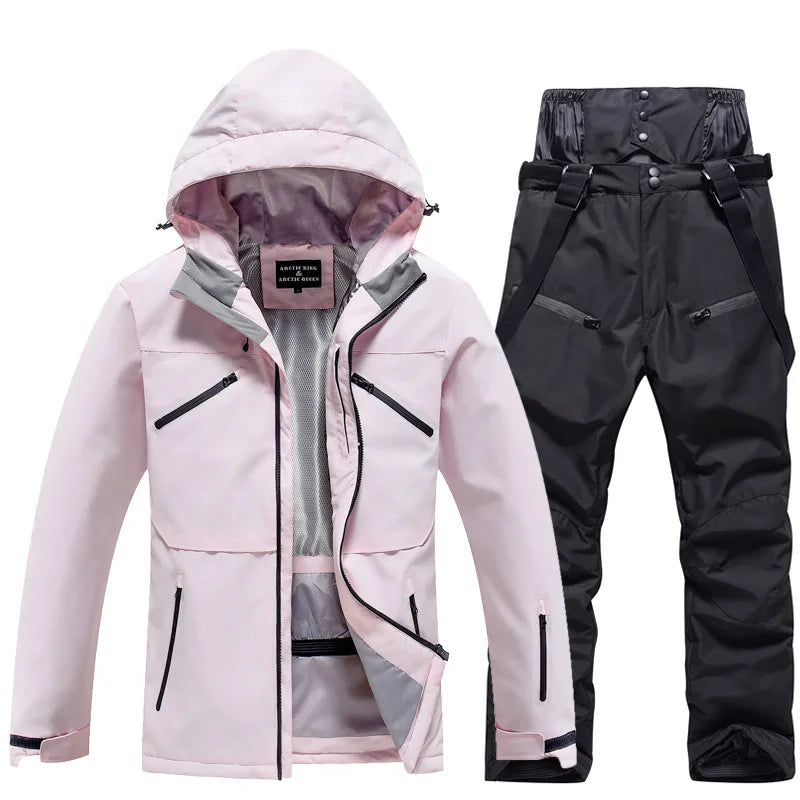 Unisex Skianzug Set aus Hochwertigen Wetterfesten Stoffen Sportlich