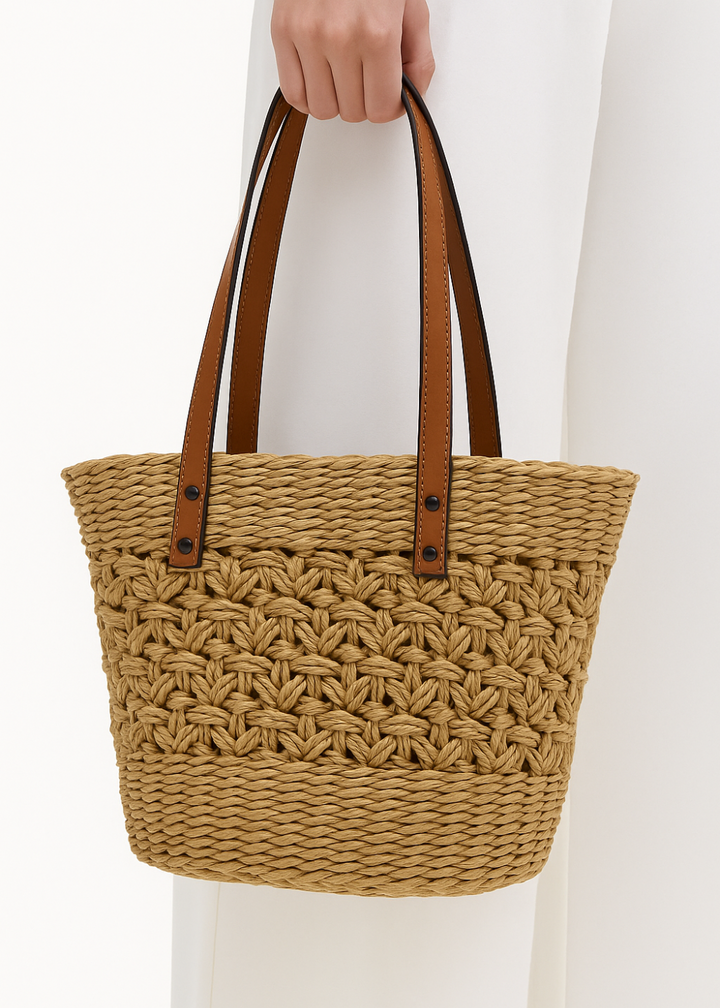 Luxus Strohtasche Damen – Handgefertigte Schultertasche Sommer 2025