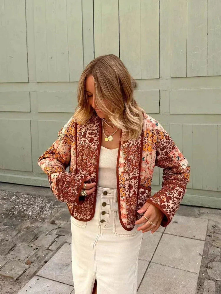 Reversible women's jacket patchwork style with light lining