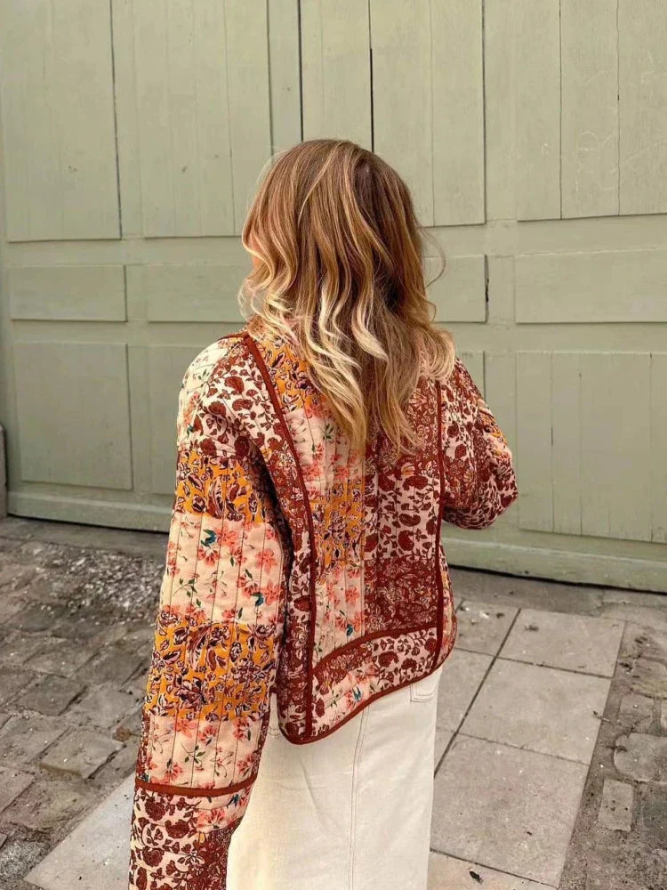 Reversible women's jacket patchwork style with light lining