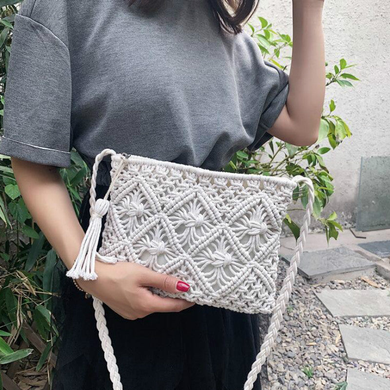 Boho Schultertasche Damen – Handgewebt, Sommerlich & Verstellbar