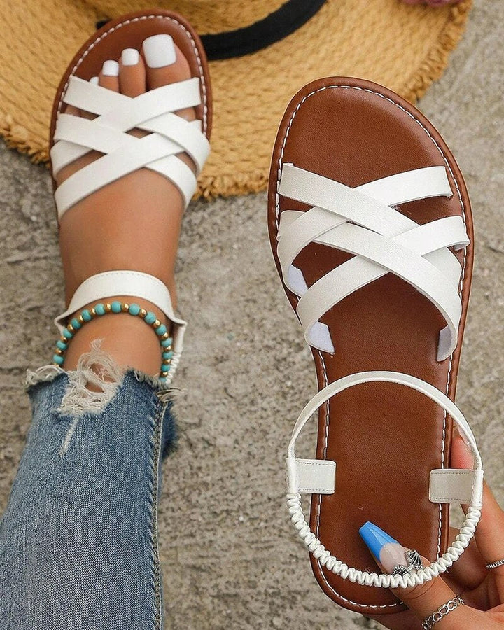 Sandales d'été – Cuir végan, design féminin, antidérapant