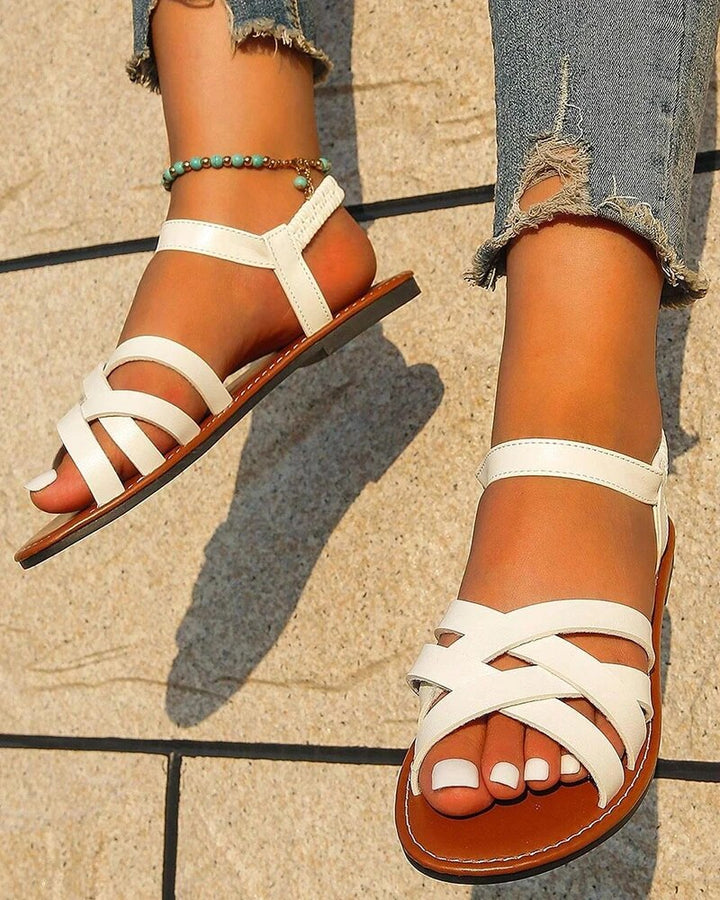 Sandales d'été – Cuir végan, design féminin, antidérapant
