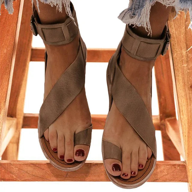 Sandales pour femmes avec lanières enroulées – orteils ouverts – estivales et élégantes