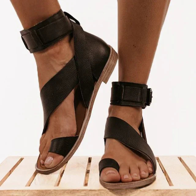 Sandales pour femmes avec lanières enroulées – orteils ouverts – estivales et élégantes