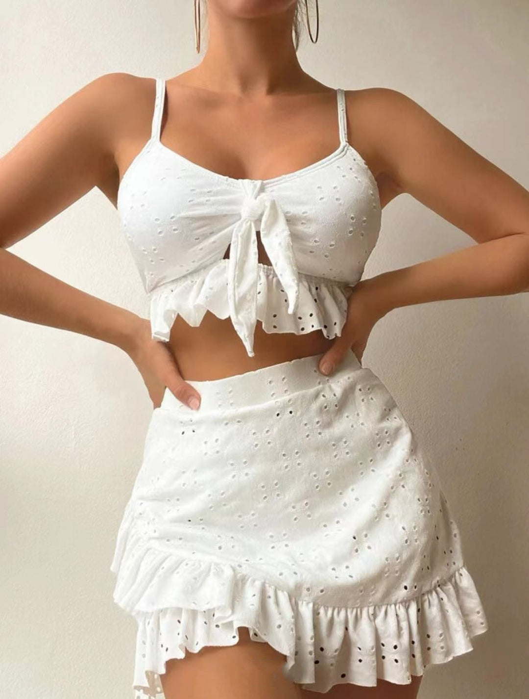 Women's Two-Piece – Cotton – Sleeveless Top & Wide Pants – Summer
