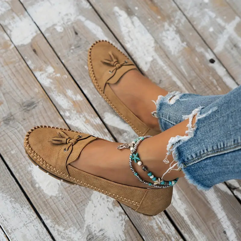 Chaussons pour femmes en cuir végan avec doublure douce – Mocassins élégants pour tous les jours