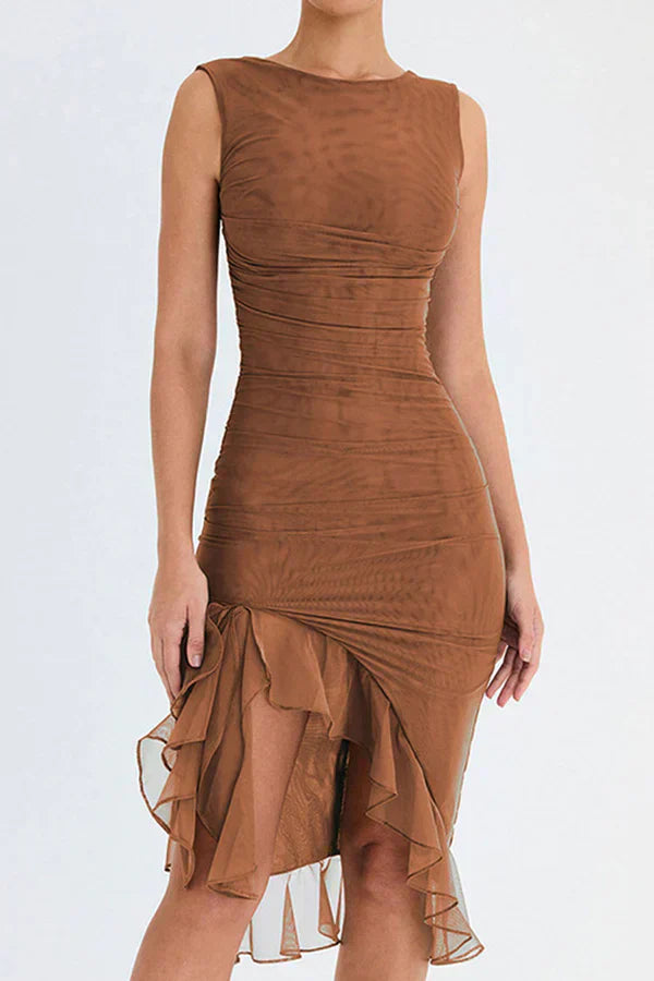 Elegant Ruffle Sheath Dress | Feminine, Fitted & Versatile
