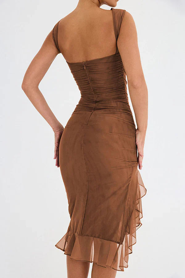 Elegant Ruffle Sheath Dress | Feminine, Fitted & Versatile