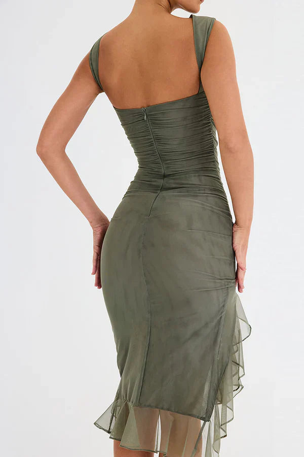 Elegant Ruffle Sheath Dress | Feminine, Fitted & Versatile