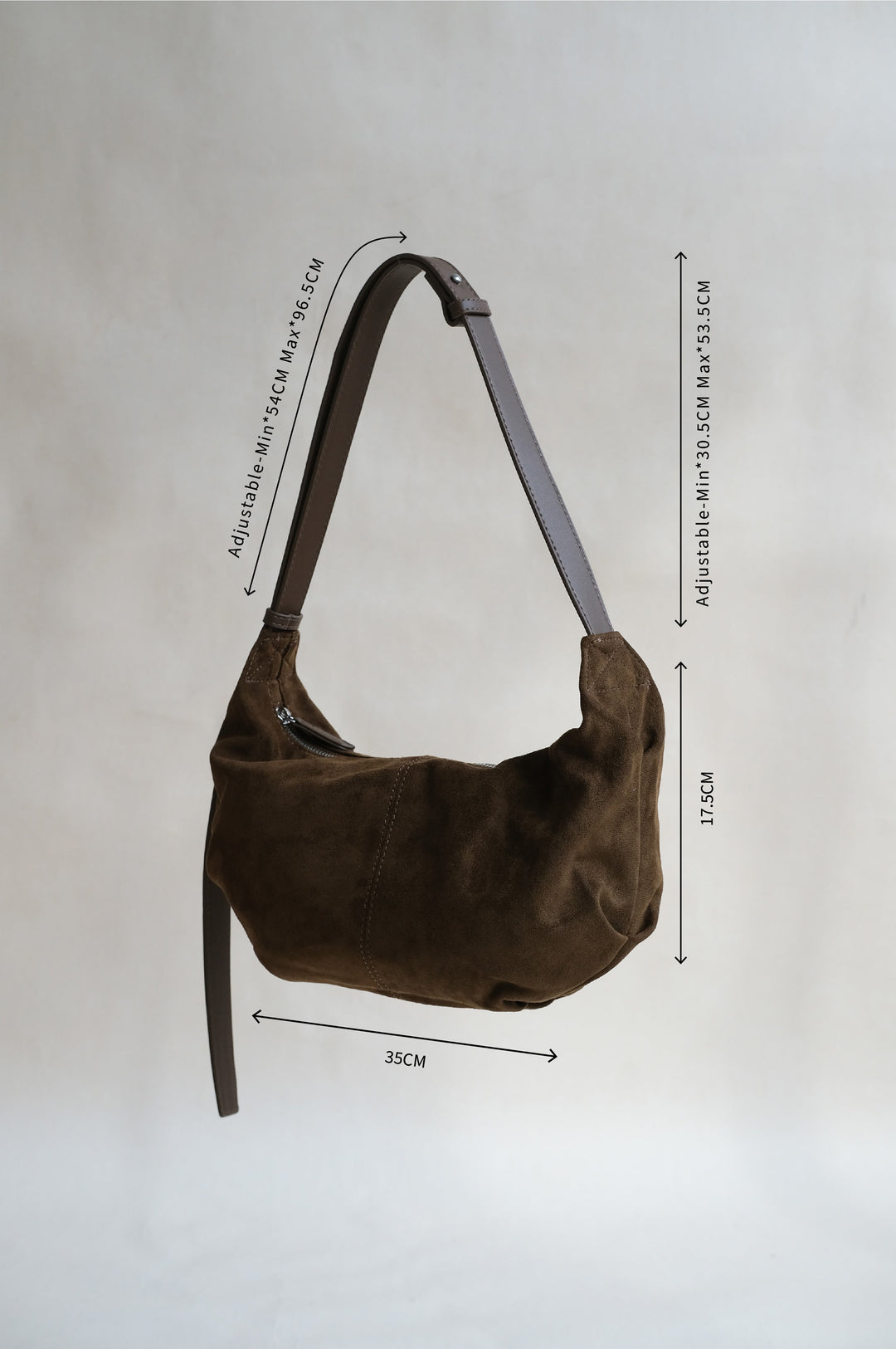 Sac à dumplings en suédine noire vintage – Sac à épaule vegan
