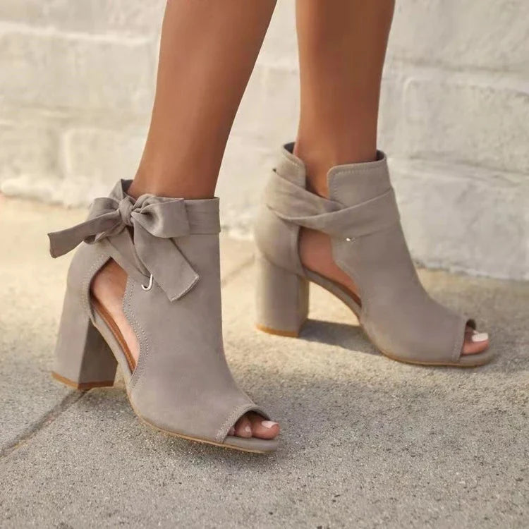 Damen Stiefeletten Vegan Leder | Schnürung | Eleganter Absatz