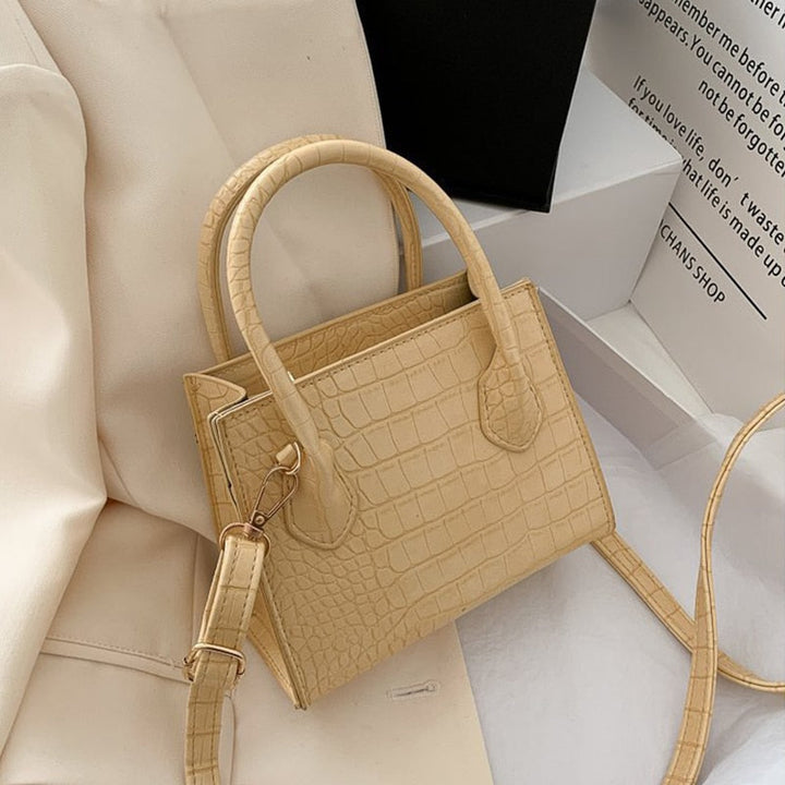 Sac à main de luxe pour femmes – aspect cuir de crocodile – sac à épaule