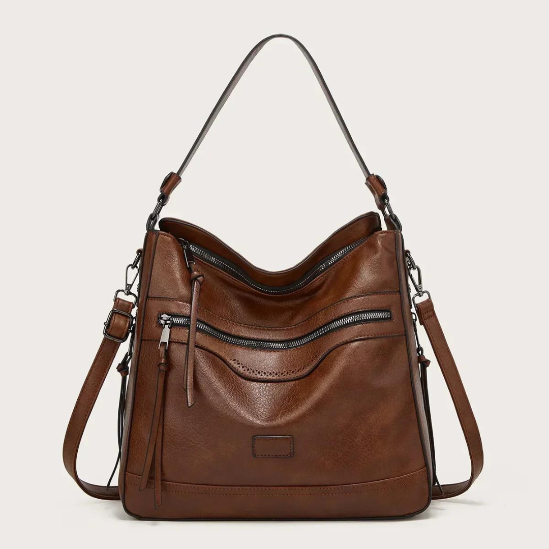 Sac à bandoulière pour femmes en cuir vegan – Élégant sac à épaule grand