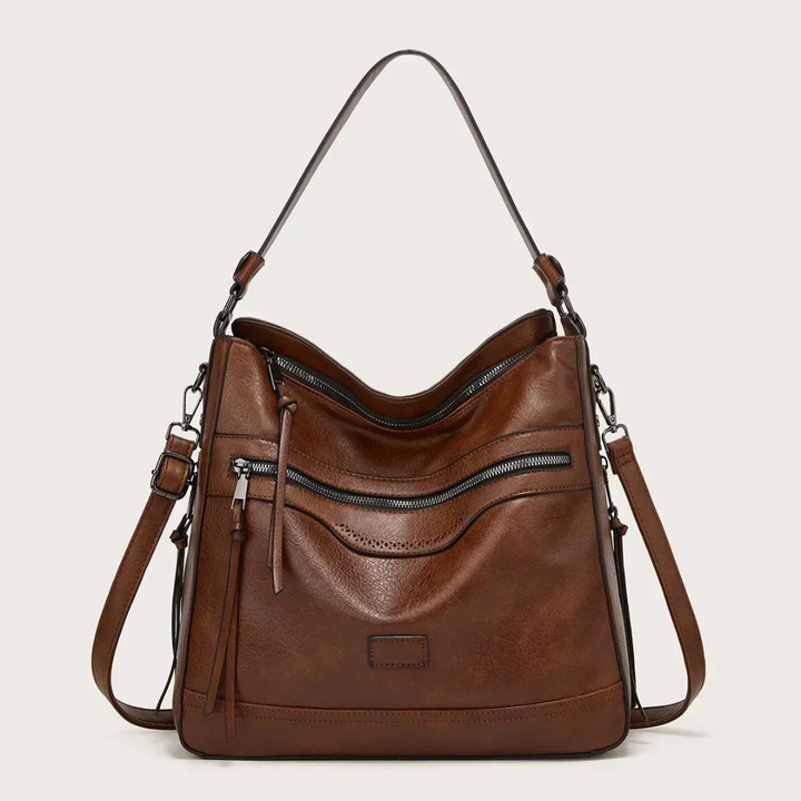 Sac à bandoulière pour femmes en cuir vegan – Élégant sac à épaule grand