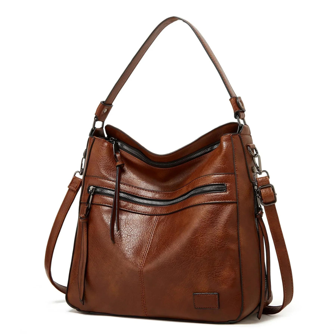 Sac à bandoulière pour femmes en cuir vegan – Élégant sac à épaule grand