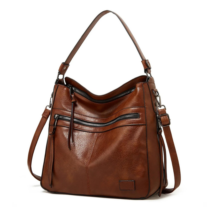 Sac à bandoulière pour femmes en cuir vegan – Élégant sac à épaule grand