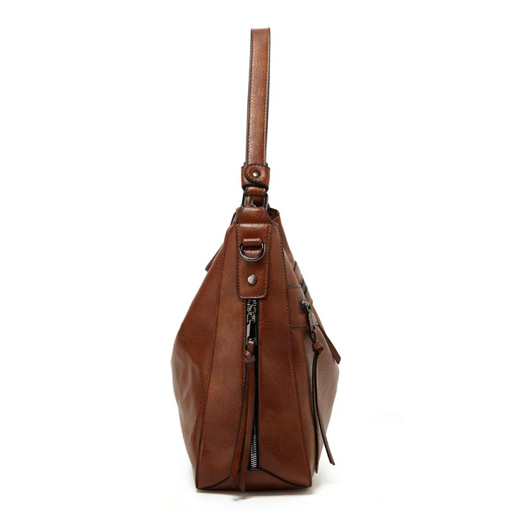 Sac à bandoulière pour femmes en cuir vegan – Élégant sac à épaule grand