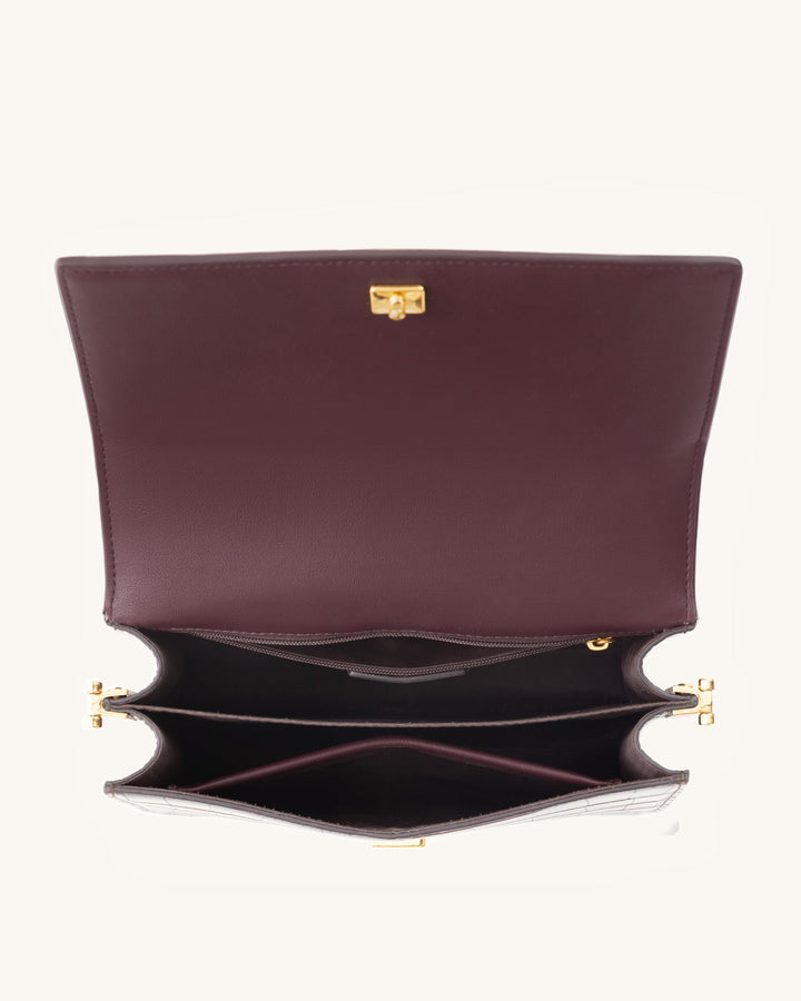 Mini Flap Crossbody - Brun Croco
