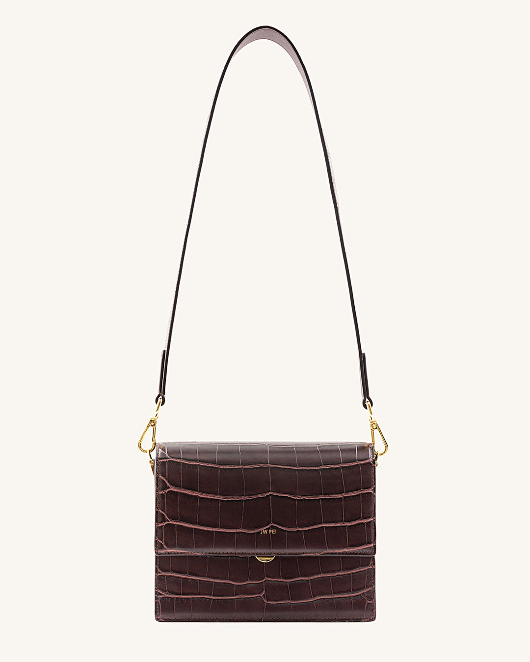 Mini Flap Crossbody - Brun Croco