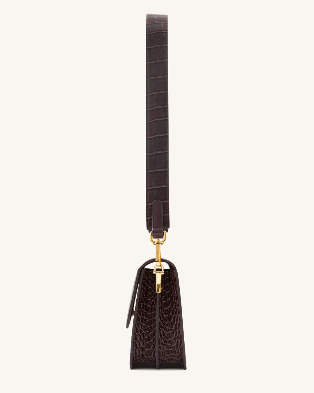 Mini Flap Crossbody - Brun Croco