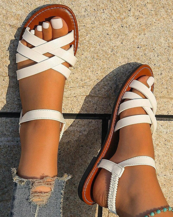 Sandales d'été – Cuir végan, design féminin, antidérapant
