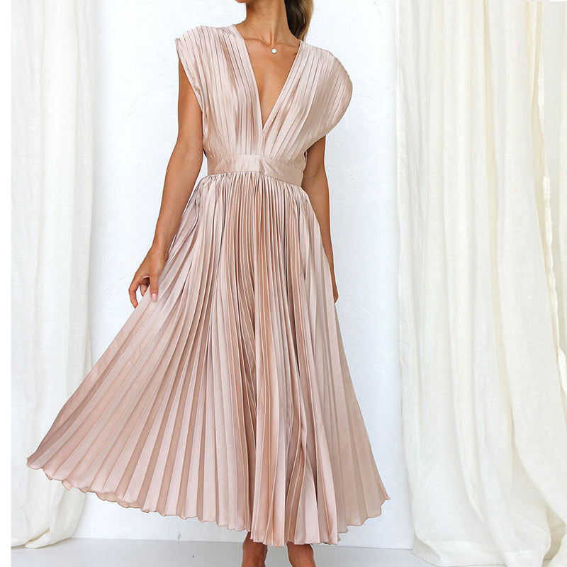 Elegantes ärmelloses Maxikleid mit V-Ausschnitt – Sommerkleid Damen
