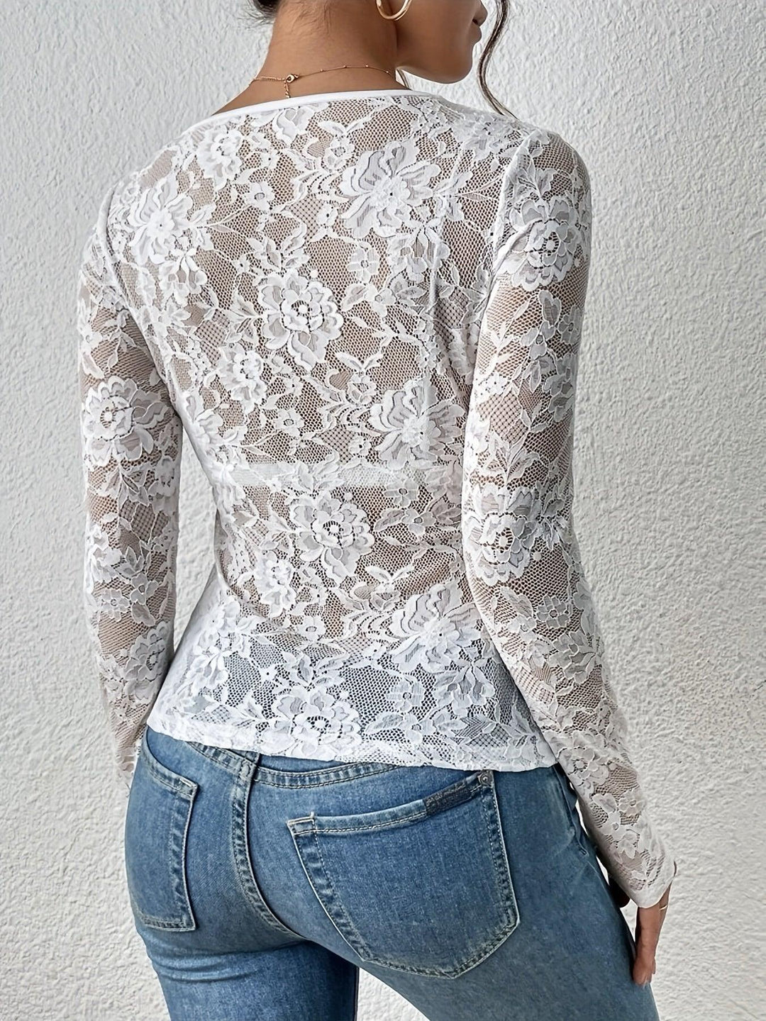 Elegant women's lace blouse | Luxurious lace top