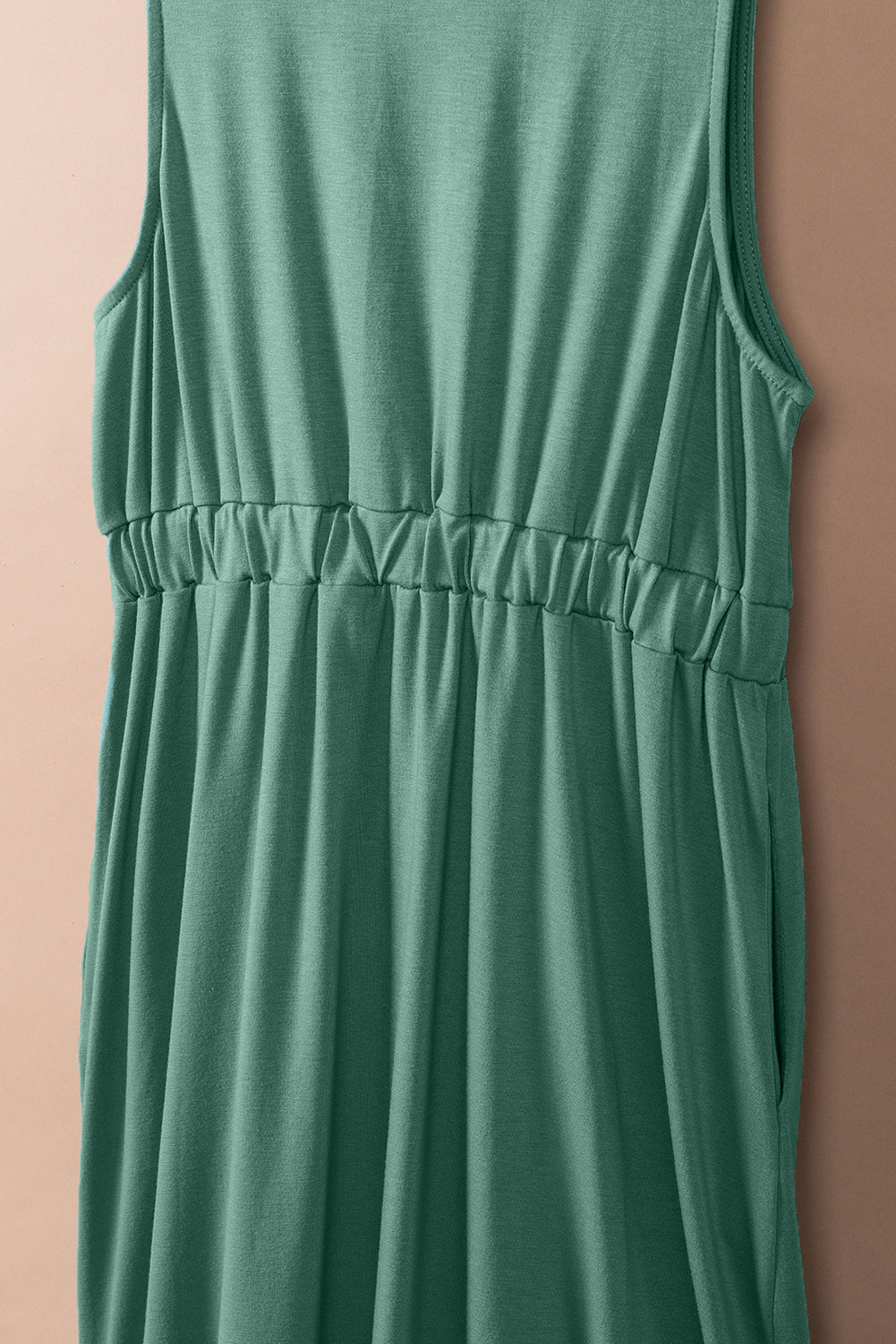 Sleeveless Mini Dress – Modal, High Waist & Draped Detail