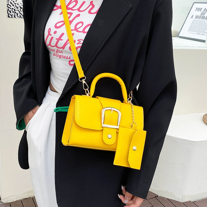 Élégante sac à main pour femmes avec boucle – Sac à épaule en cuir vegan