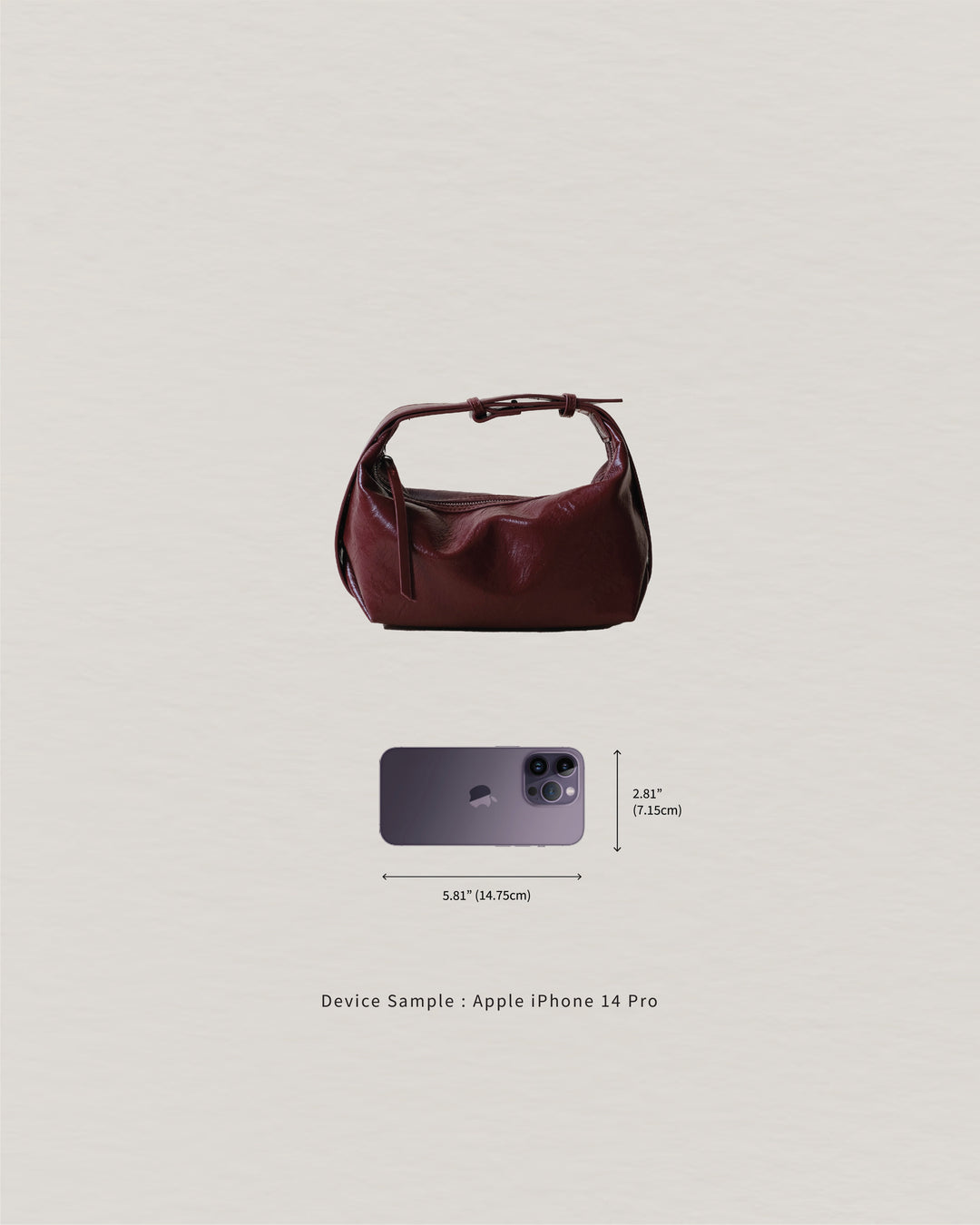Sac à bandoulière rétro bordeaux en cuir vegan – Sac à main crossbody