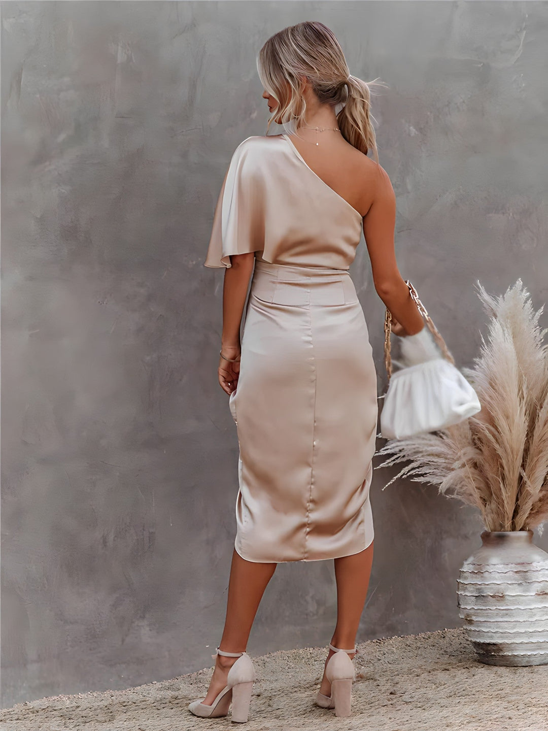 Women's Dress Satin Dress Asymmetrical Sleeveless For Summer