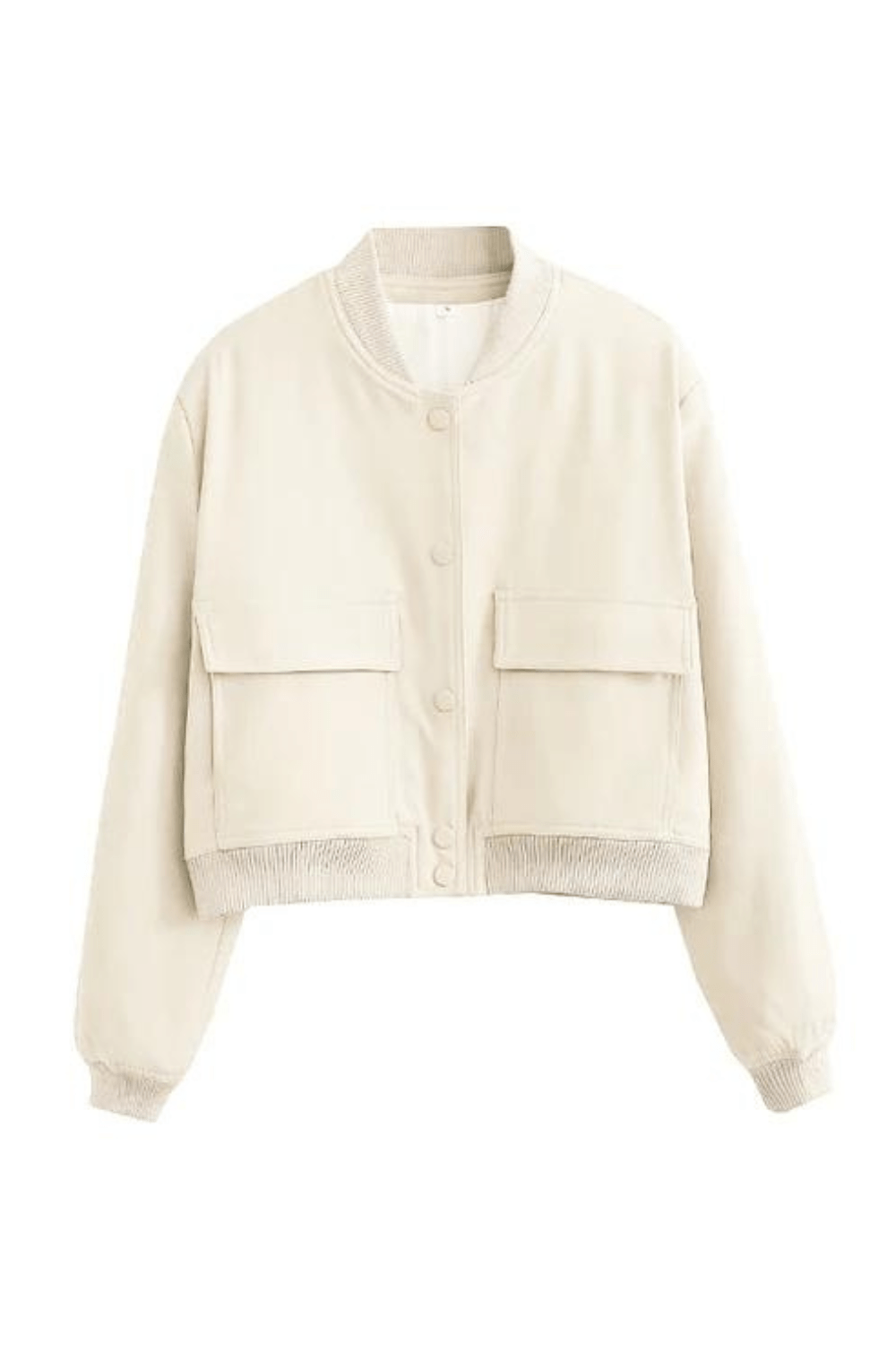 Kurze Damen Übergangsjacke – Collegejacke mit Knöpfen & Bündchen