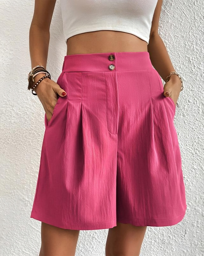 Shorts pour femmes taille haute avec jambe large – Estival & Élégant