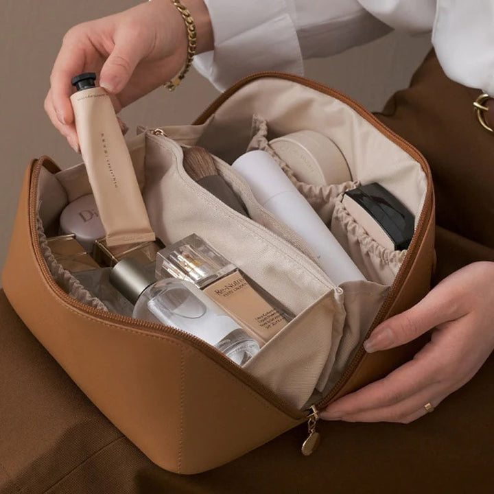 Kosmetiktasche Reise Groß – Eleganter Make-up Organizer für Damen mit Reißverschluss