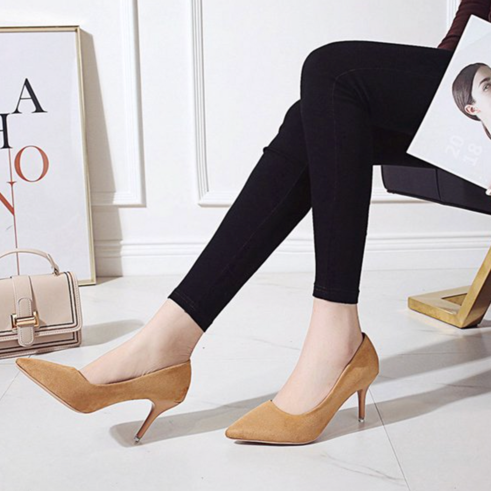 Klassische spitze High Heels | Veganes Premium-Material | Nude Stiletto