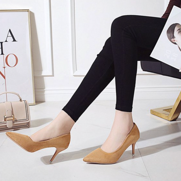 Klassische spitze High Heels | Veganes Premium-Material | Nude Stiletto
